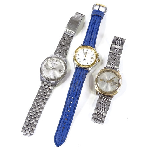 429 - SEIKO - 3 wristwatches, including kinetic and automatic (3)