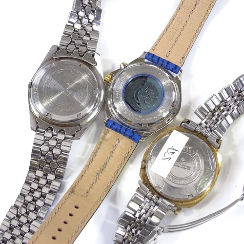 429 - SEIKO - 3 wristwatches, including kinetic and automatic (3)