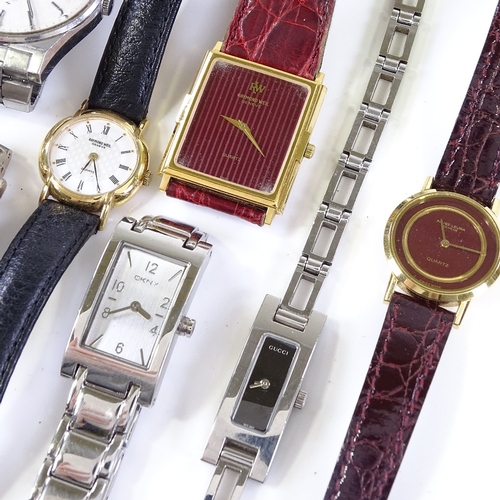 430 - Various wristwatches, including Diamond Aqua Master, Raymond Weil, and Gucci (10)