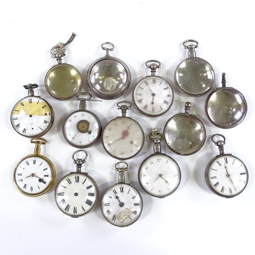 435 - Various silver pair-cased pocket watches and empty outer cases (14)