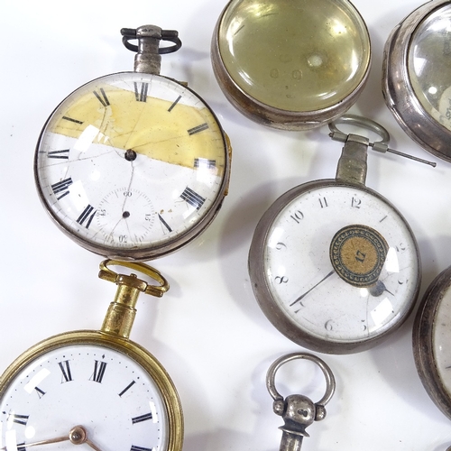 435 - Various silver pair-cased pocket watches and empty outer cases (14)