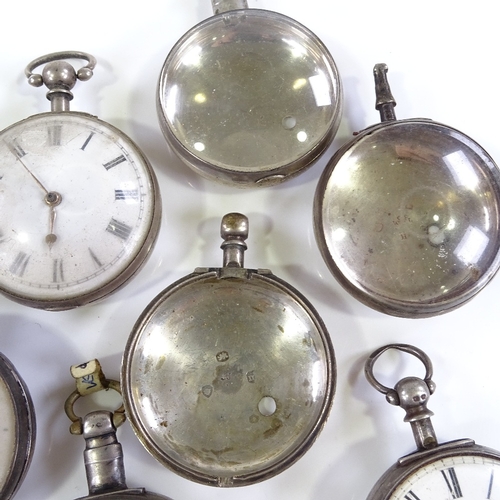 435 - Various silver pair-cased pocket watches and empty outer cases (14)