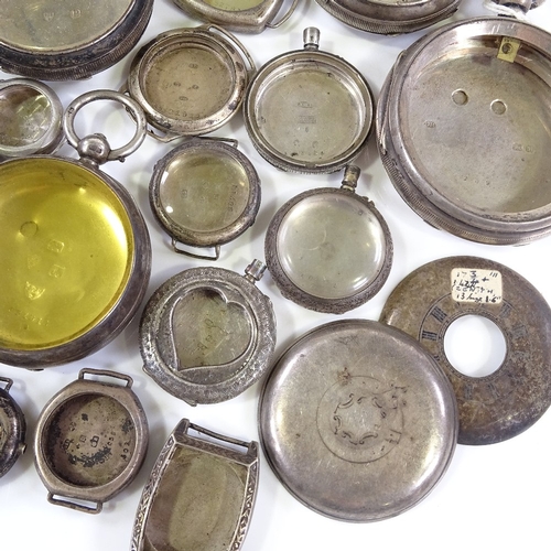 440 - Various silver watch and pocket watch cases