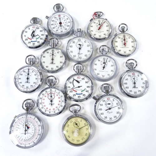 441 - Various modern chrome-cased stop watches, including Precista Yachting Timer, Excelsior Park etc