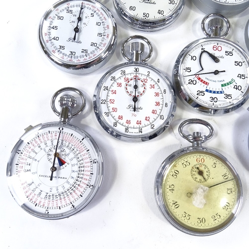 441 - Various modern chrome-cased stop watches, including Precista Yachting Timer, Excelsior Park etc