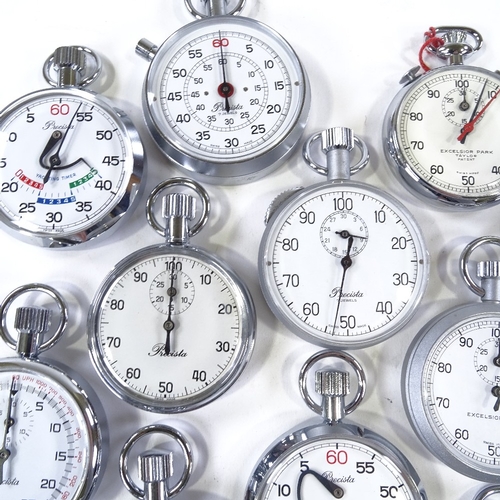 441 - Various modern chrome-cased stop watches, including Precista Yachting Timer, Excelsior Park etc