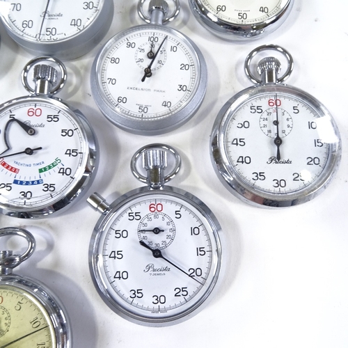 441 - Various modern chrome-cased stop watches, including Precista Yachting Timer, Excelsior Park etc