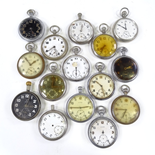 442 - Various military issue pocket watches with British broad arrow, including Cyma, Elgin, Grana etc (15... 