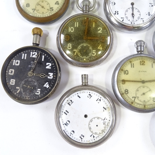 442 - Various military issue pocket watches with British broad arrow, including Cyma, Elgin, Grana etc (15... 