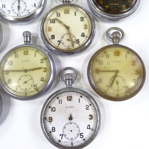 442 - Various military issue pocket watches with British broad arrow, including Cyma, Elgin, Grana etc (15... 