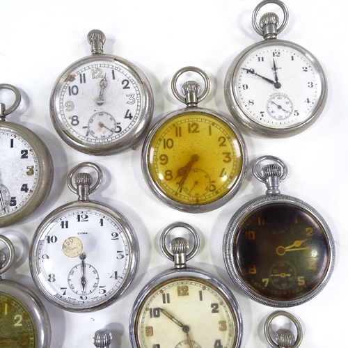 442 - Various military issue pocket watches with British broad arrow, including Cyma, Elgin, Grana etc (15... 