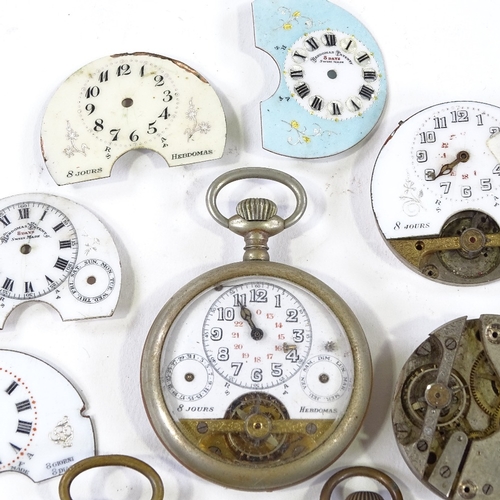 444 - HEBDOMAS - various pocket watches, movements and dials (13)