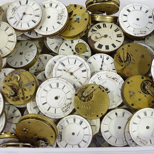 446 - A large quantity of various pocket watch movements, including some chronograph