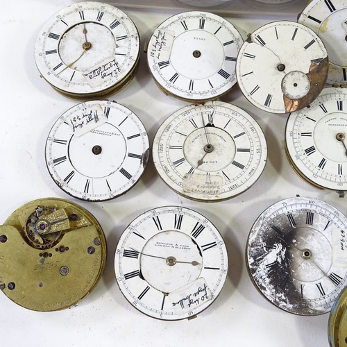 446 - A large quantity of various pocket watch movements, including some chronograph