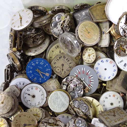 447 - A large collection of various wristwatch movements, including Cyma, Doxa, Bulova etc