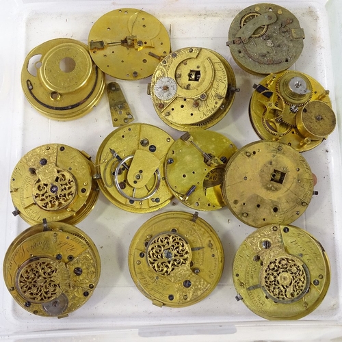 448 - A large quantity of various Verge pocket watch movements, and enamelled dials