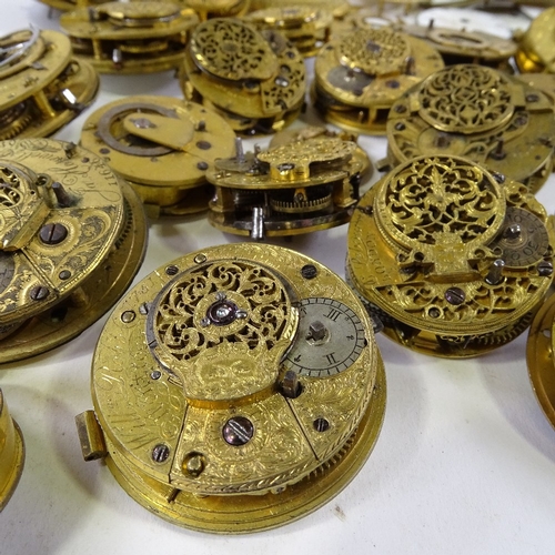 448 - A large quantity of various Verge pocket watch movements, and enamelled dials