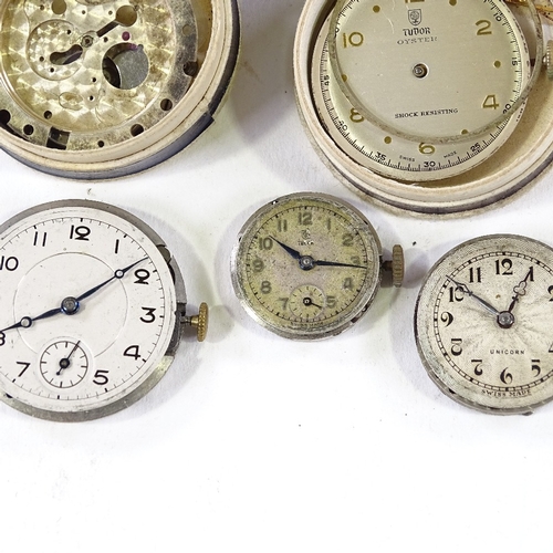 452 - Various Rolex subsidiary movements, including Tudor Oyster, Rolco and Unicorn