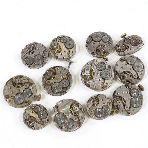 455 - 12 various Vintage Rolex watch movements (12)