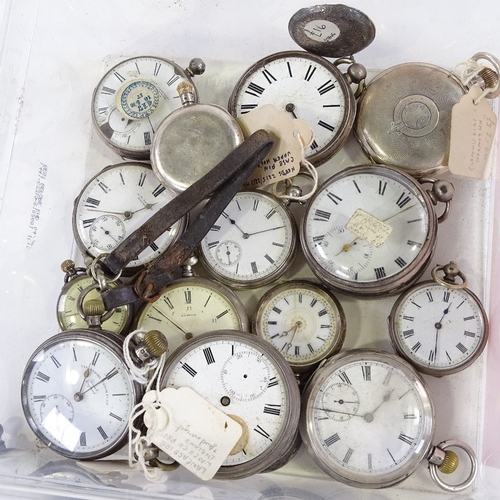 457 - A large quantity of various silver-cased pocket and fob watches (approx 50)