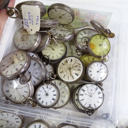 459 - A large quantity of various silver-cased pocket and fob watches (approx 50)