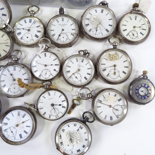 459 - A large quantity of various silver-cased pocket and fob watches (approx 50)