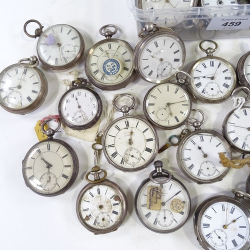 459 - A large quantity of various silver-cased pocket and fob watches (approx 50)