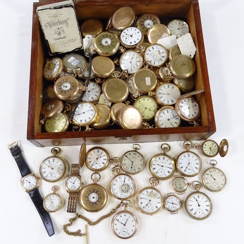 462 - A large quantity of various gold plated pocket and wristwatches, including Waltham, Elgin etc (appro... 