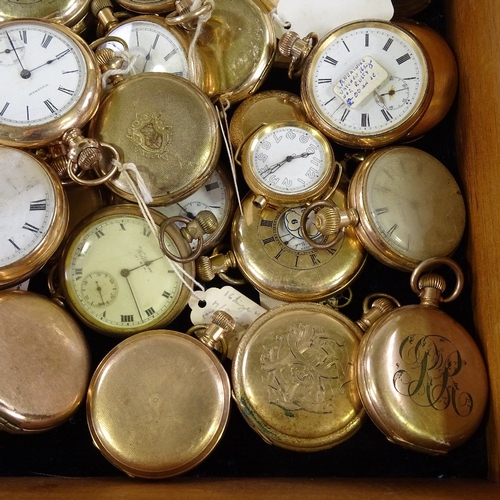 462 - A large quantity of various gold plated pocket and wristwatches, including Waltham, Elgin etc (appro... 