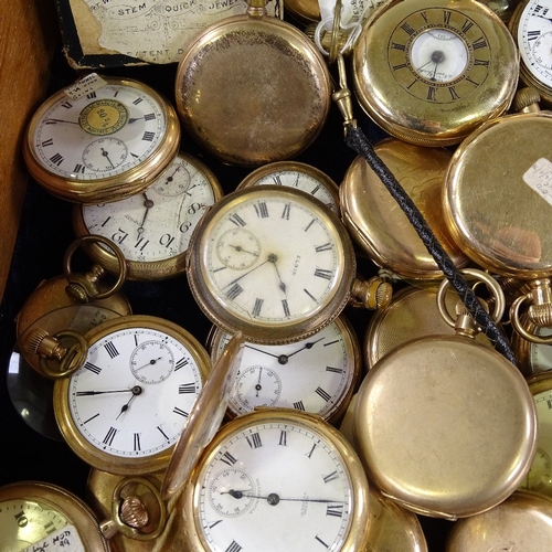 462 - A large quantity of various gold plated pocket and wristwatches, including Waltham, Elgin etc (appro... 