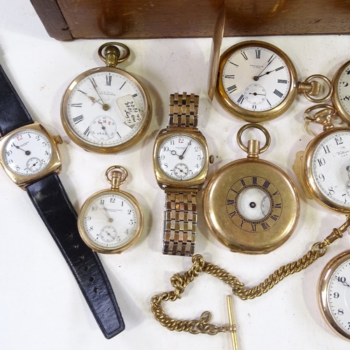 462 - A large quantity of various gold plated pocket and wristwatches, including Waltham, Elgin etc (appro... 