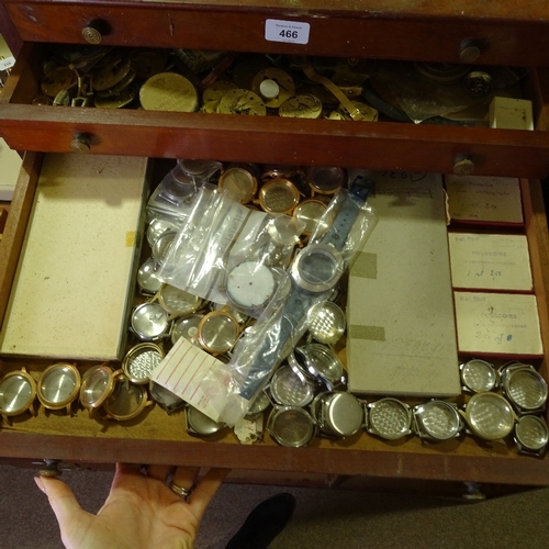 466 - HOROLOGY INTEREST - a watchmaker's stepped table-top chest of drawers and contents, including moveme... 