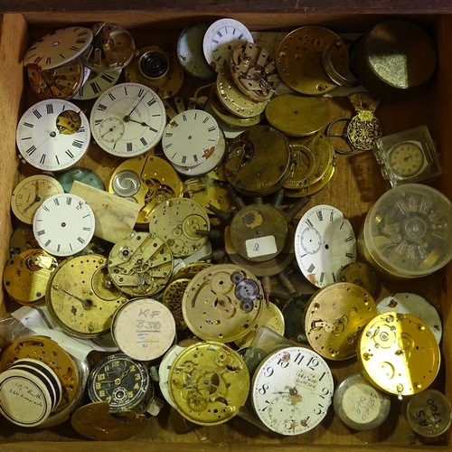 467 - HOROLOGY INTEREST - watchmaker's chest of drawers and contents, including parts, new old stock cases... 