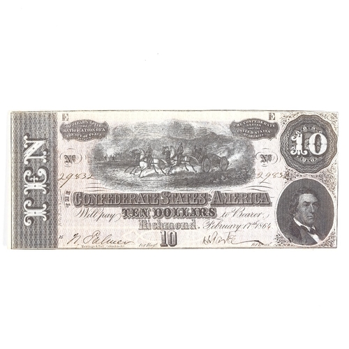 322 - An 1864 Conferderate States America $10 note