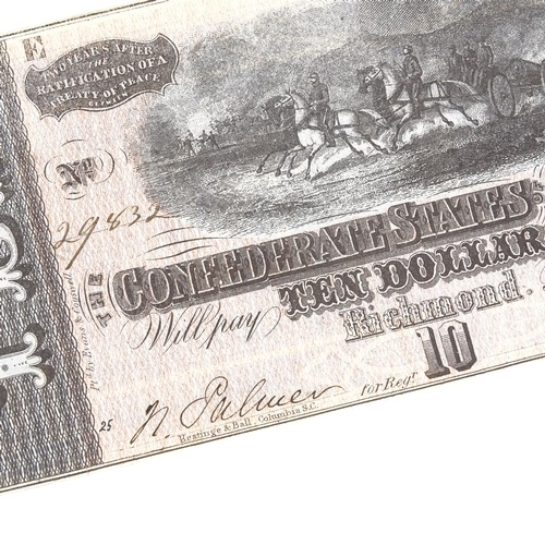 322 - An 1864 Conferderate States America $10 note