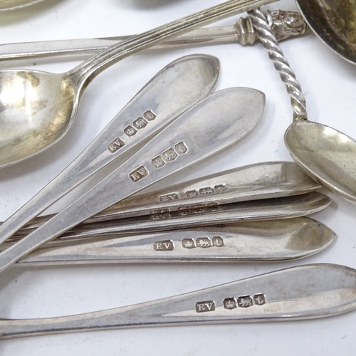 828 - Various silverware, including spoons, napkin rings etc, 10oz total