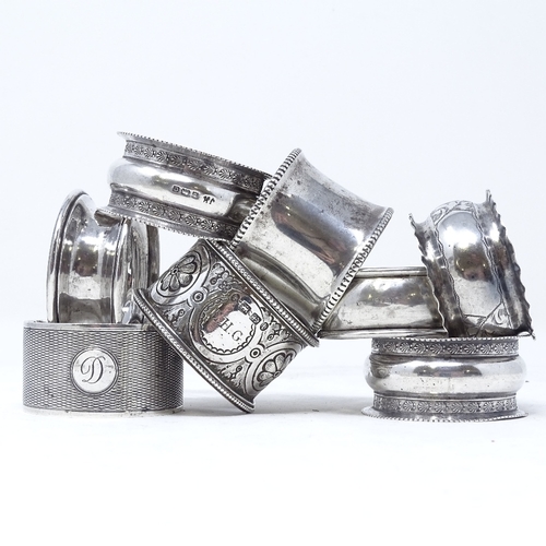 839 - 8 various silver napkin rings, 4.7oz total (8)