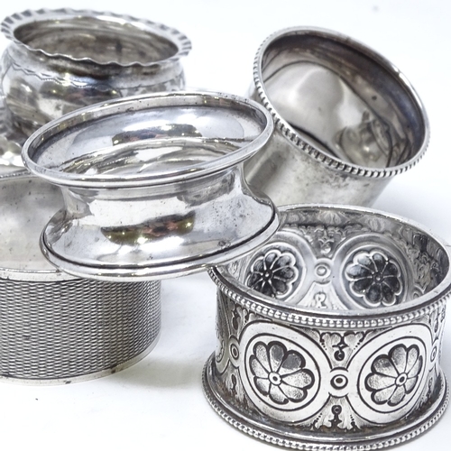 839 - 8 various silver napkin rings, 4.7oz total (8)