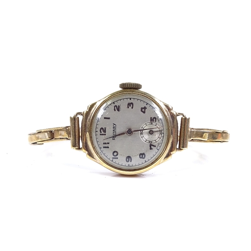 398 - ROTARY - a lady's 9ct gold mechanical wristwatch, 15 jewel movement with Arabic numerals and subsidi... 