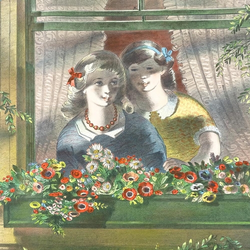 1005 - Barnett Freedman, Lyons lithograph, Window Box, 3rd series  no. 12, 1955, sheet size 30