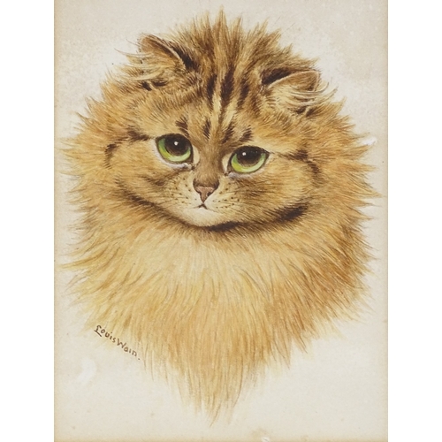 1012 - WITHDRAWN Louis Wain (1860 - 1939), watercolour, a ginger cat, signed, 8