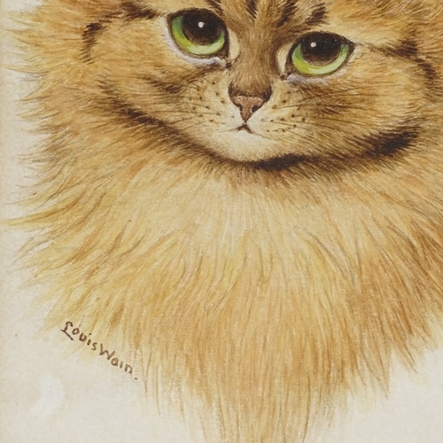 1012 - WITHDRAWN Louis Wain (1860 - 1939), watercolour, a ginger cat, signed, 8