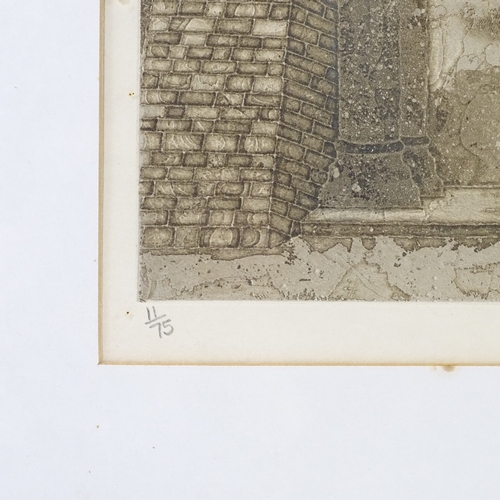 1020 - Valerie Thornton, etching, the prior's door, Ely, signed in pencil, no. 11/75, image size 15.5