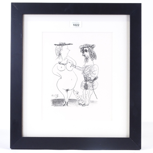 1022 - Pablo Picasso, original lithograph, Le Seigneur et La Dame 1959, published 1972 by Mourlot, ref Cram... 