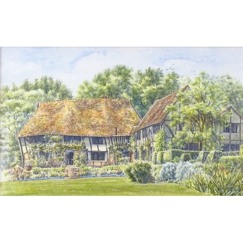 1023 - Stephanie Harrison, a group of miniature watercolours of Long Barn, former home of Vita Sackville-We... 