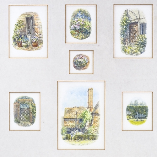 1023 - Stephanie Harrison, a group of miniature watercolours of Long Barn, former home of Vita Sackville-We... 