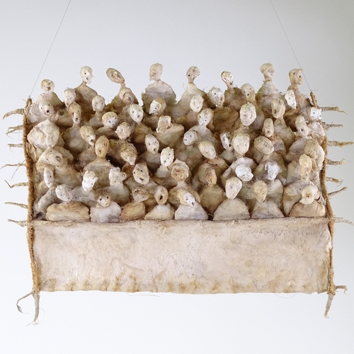 1025 - Tadek Beutlich (1922 - 2011), mixed media relief sculpture, spectators, 2002, 12