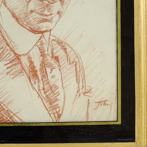 1032 - Augustus John (1878 - 1961), sanguine chalk drawing, portrait of a man, signed, 13