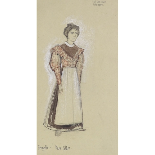 1039 - H Tabarro, watercolour, theatrical costume design for the Royal Opera House Covent Garden, signed, 2... 