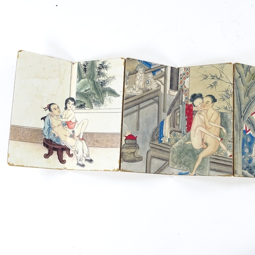 1048 - A book of Japanese erotic watercolours, book size 7